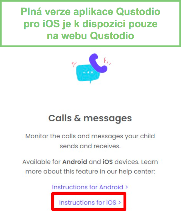 Hovory a zprávy pro iOS