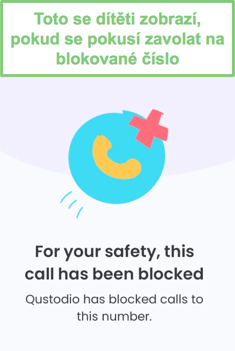 Qustodio Lock Screen pro odchozí hovory