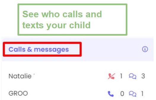 Calls and Message monitoring with Qustodio