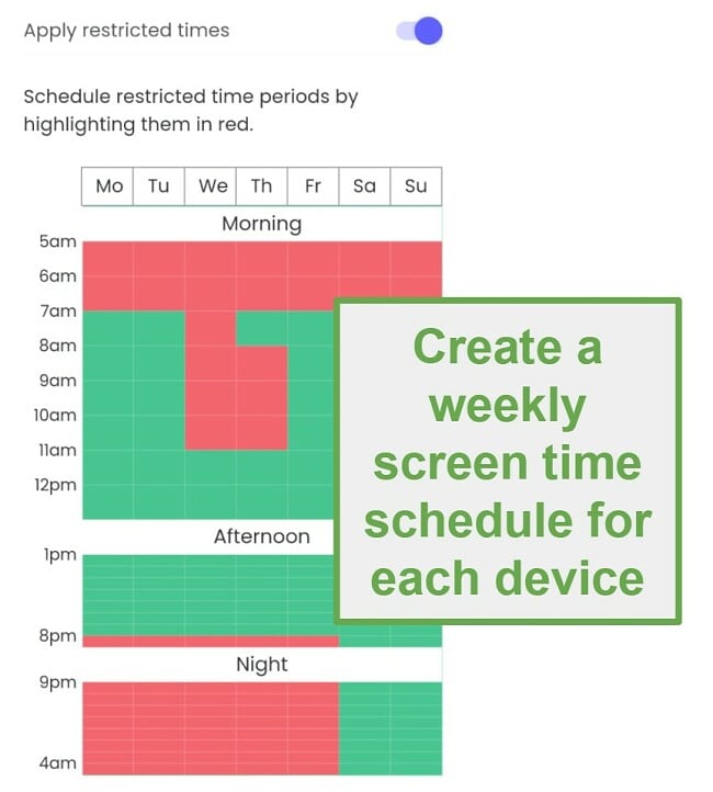 Crea agenda semanal con Qustodio