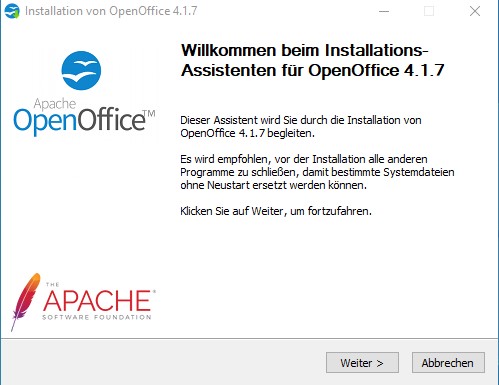 OpenOffice-Installationsassistent 1