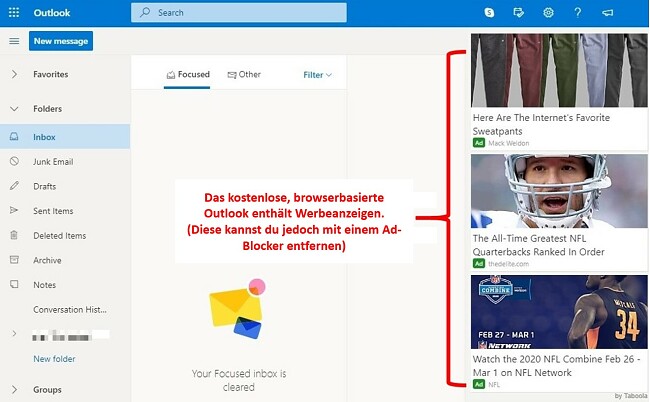 Anzeigen in Outlook