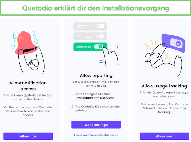 Qustodio Android-Installation