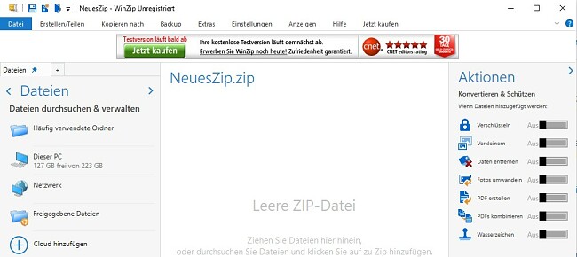 WinZip-Dateischnittstelle