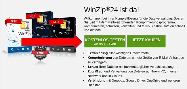 WinZip-Download-Seite