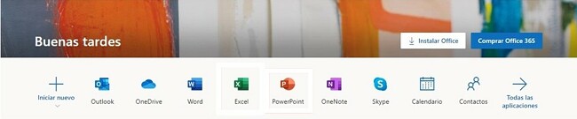Todas las aplicaciones de Office 365