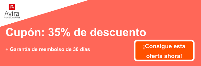 Banner de cupón AviraVPN: 35% de descuento