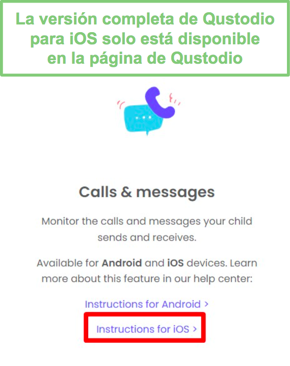 Llamadas y mensajes para iOS