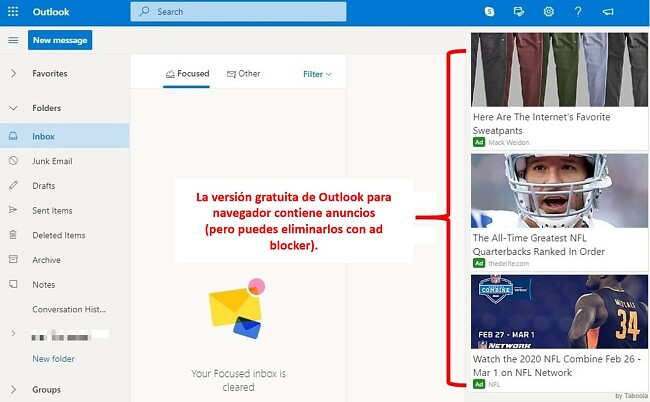 Anuncios en Outlook