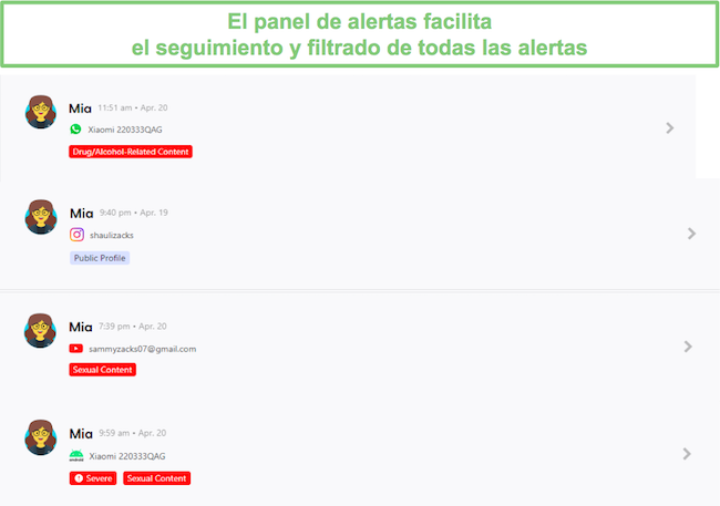 Página de inicio de alerta