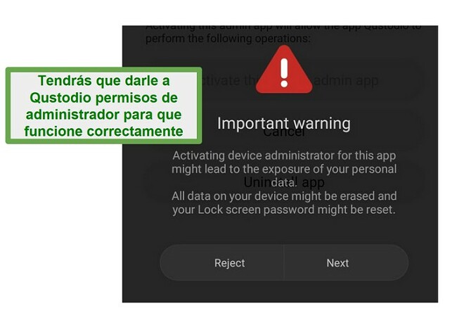 Derechos de administrador de Qustodio