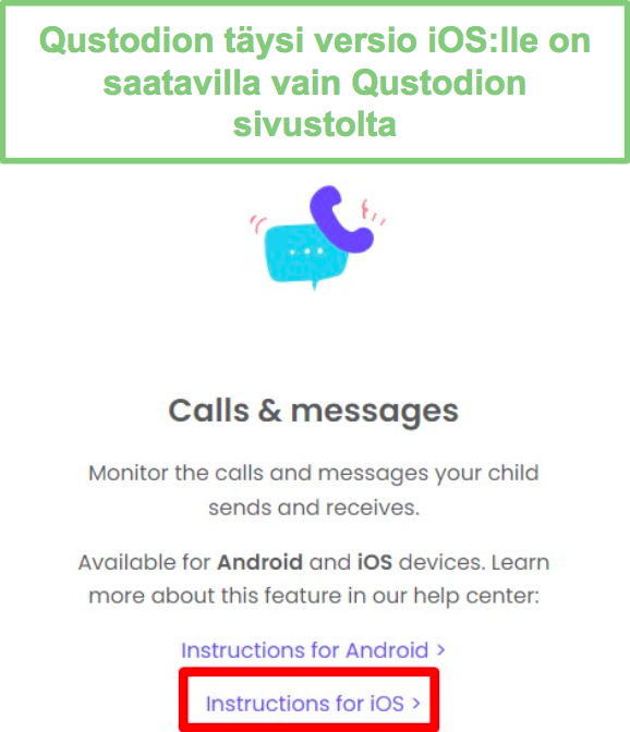 Puhelut ja viestit iOS:lle