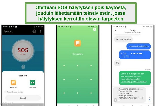 Qustodio SOS -hälytys