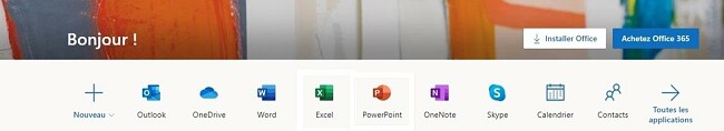 Toutes les applications Office 365