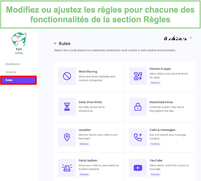 Définir des règles pour Qustodio