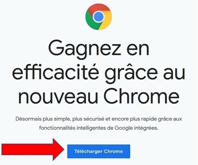 Page de téléchargement de Google Chrome