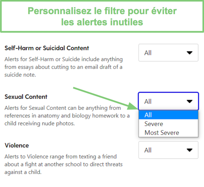 FILTRE DE CONTENU D'ÉCORCE