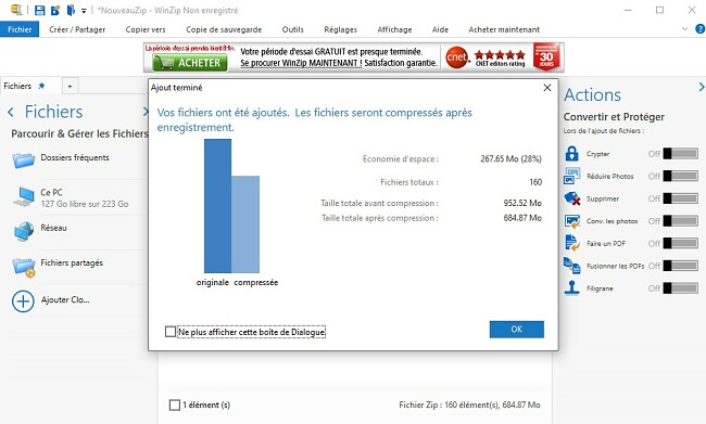 WinZip Compression de fichiers