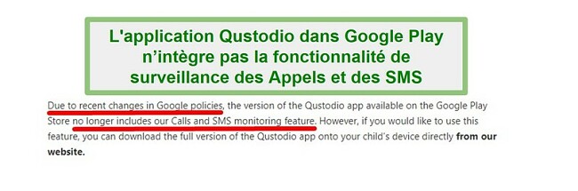 Politique de Qustodio Google Play