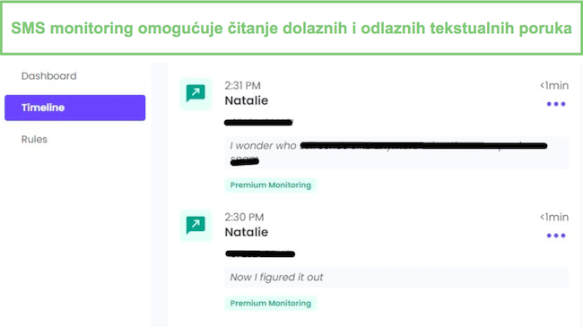 Čitaj dolazne i odlazne SMS poruke - Qustodio