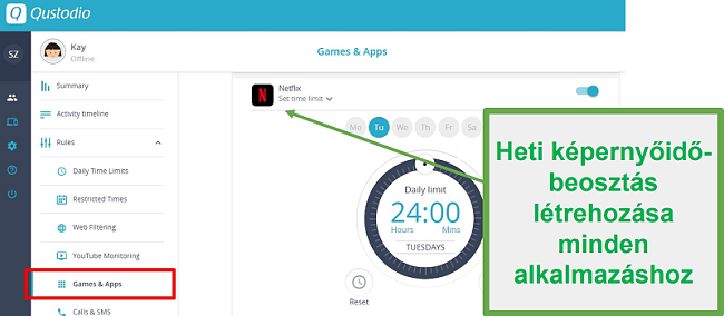 A Qustodio korlátokat szab az alkalmazásra