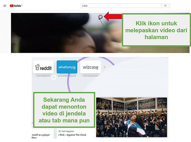 Tangkapan layar Opera memudahkan untuk menonton video