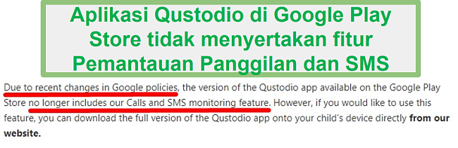 Kebijakan Google Play Qustodio