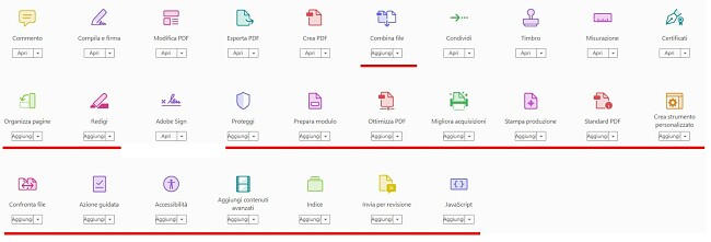 Strumenti di Adobe Acrobat Pro