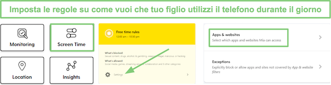 Imposta le regole per il tempo di visualizzazione di Bark