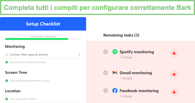 Lista di controllo della corteccia