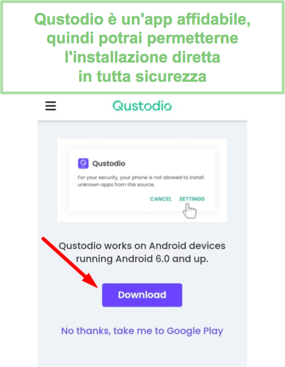 Modifica le impostazioni di sicurezza