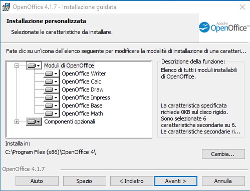 OpenOffice - installazione personalizzata