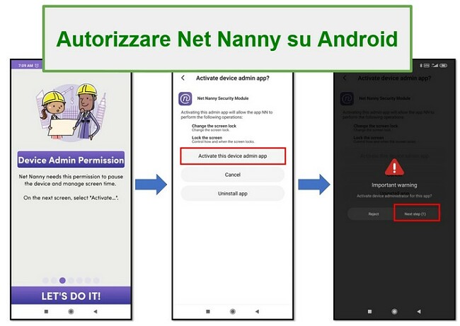 Diritti di amministratore di Net Nanny