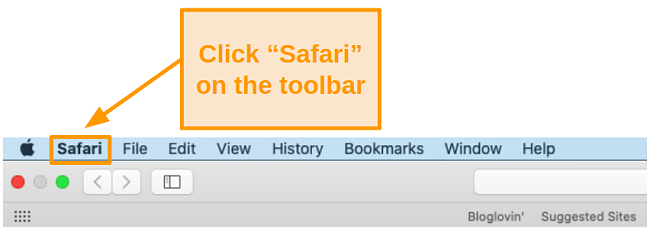 Screenshot of 'Safari' on the Mac toolbar.