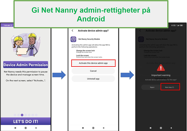 Net Nanny admin rettigheter