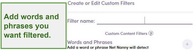 Net Nanny custom filter