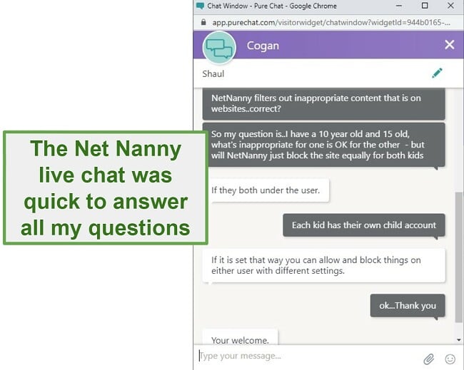 Net Nanny customer service