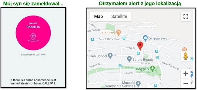 Bark wysyła alerty dotyczące zameldowania
