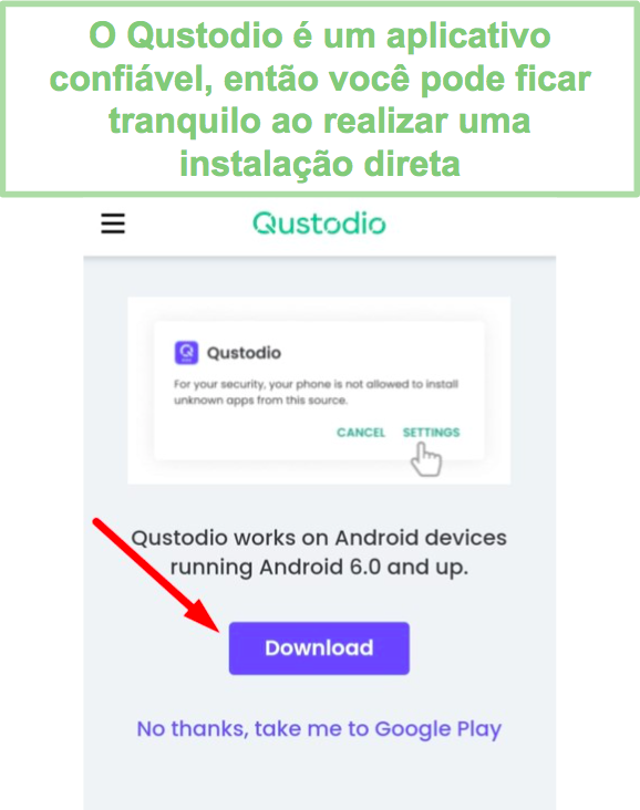 Alterar configurações de segurança