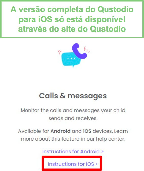 Chamadas e mensagens para iOS