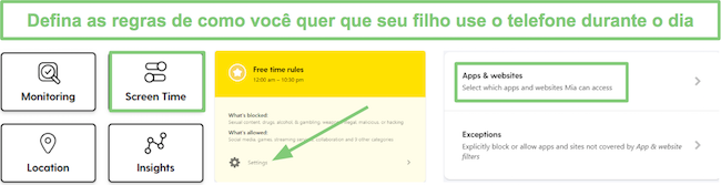 Definir regras para o tempo de tela do Bark