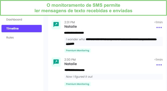 Leia mensagens SMS recebidas e enviadas - Qustodio