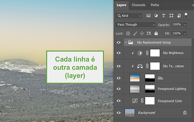 Usando camadas com photoshop.