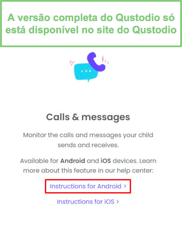 instruções para download do aplicativo Android