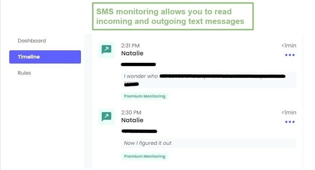 Read incoming and outgoing SMS messages - Qustodio