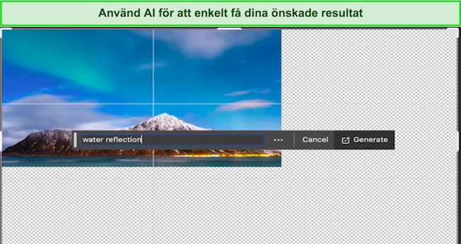 Adobe Photoshop använder AI för att få önskat resultat skärmdump