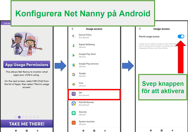 Net Nanny admin rättigheter