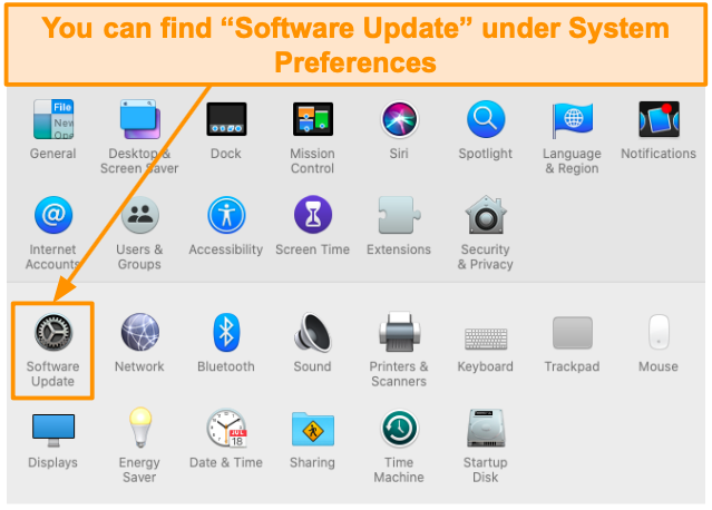 Screenshot of Software Update under System Preferences.