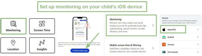 iOS monitorozás beállítása a Bark számára