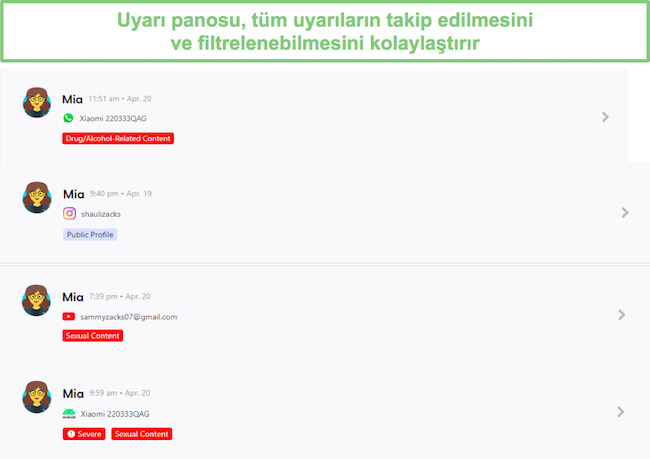 Uyarı ana sayfası